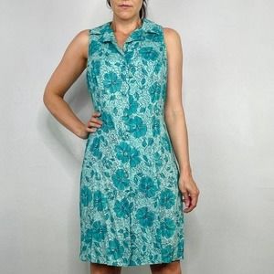 Vintage 90s teal midi dress‎